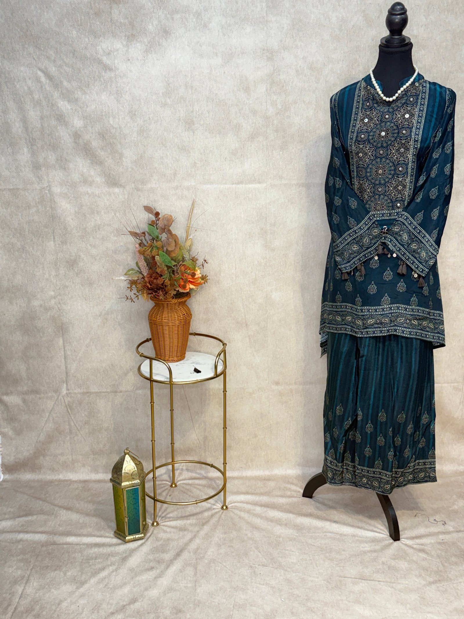 Royal Teal Blue Printed Co-Ord Set